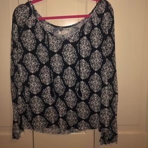 Flouncy navy blue long sleeve